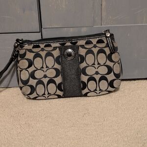 Coach Black and Gray Signature Clutch